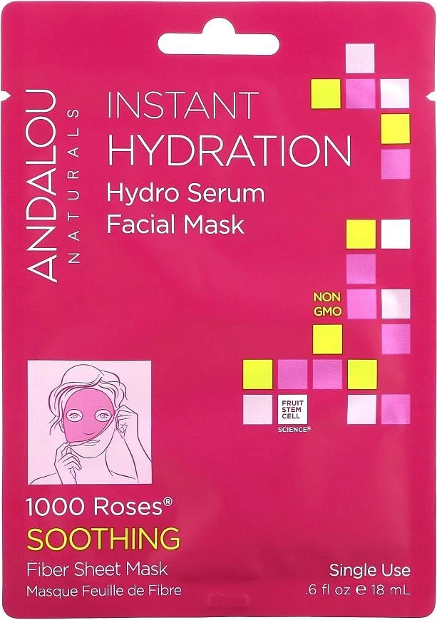 Andalou Naturals Hydration Hydro Serum Facial Mask 1000 Roses — фото 2